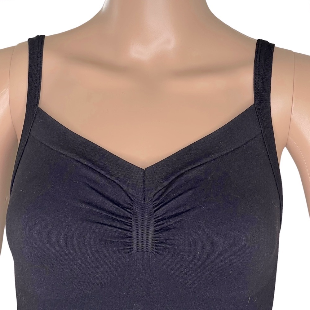 SUGARLIPS   Black Sleeveless V-neck Top with Ruching at Bustline    NWOT   O/S